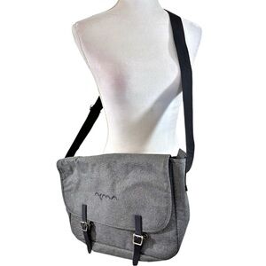 Gray and Black Urban Messenger Bag with Adjustable Strap